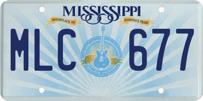 MS license plate MLC677