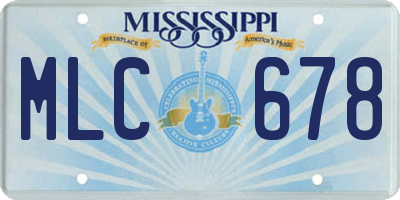 MS license plate MLC678