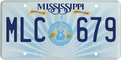 MS license plate MLC679