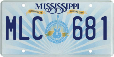 MS license plate MLC681