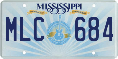MS license plate MLC684