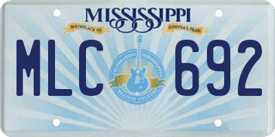 MS license plate MLC692