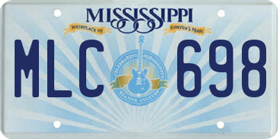 MS license plate MLC698