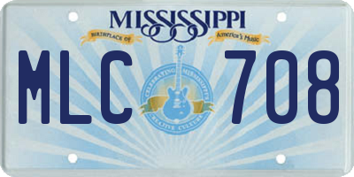 MS license plate MLC708