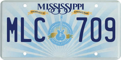 MS license plate MLC709