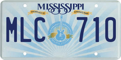 MS license plate MLC710