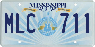 MS license plate MLC711
