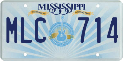 MS license plate MLC714