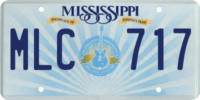 MS license plate MLC717