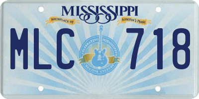 MS license plate MLC718