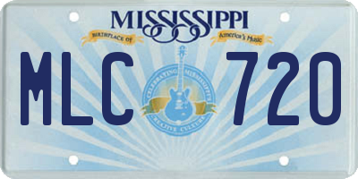 MS license plate MLC720