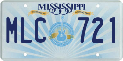 MS license plate MLC721