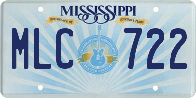 MS license plate MLC722
