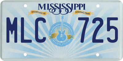 MS license plate MLC725