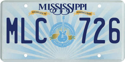 MS license plate MLC726