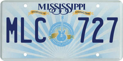 MS license plate MLC727