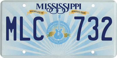 MS license plate MLC732