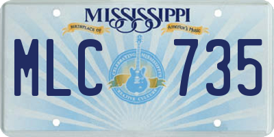 MS license plate MLC735