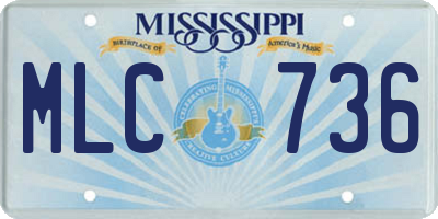 MS license plate MLC736