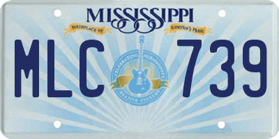 MS license plate MLC739