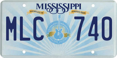 MS license plate MLC740