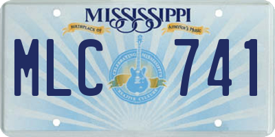 MS license plate MLC741