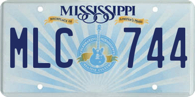 MS license plate MLC744