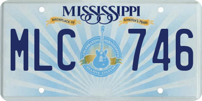 MS license plate MLC746