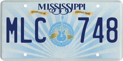 MS license plate MLC748