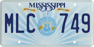 MS license plate MLC749