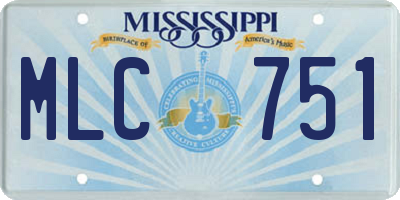 MS license plate MLC751
