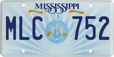 MS license plate MLC752