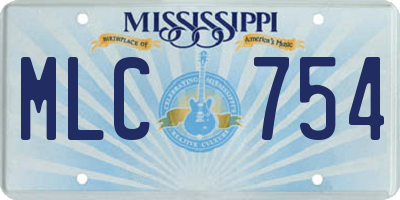 MS license plate MLC754