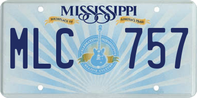 MS license plate MLC757