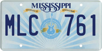 MS license plate MLC761