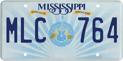MS license plate MLC764