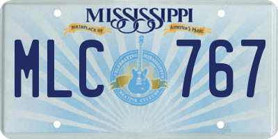 MS license plate MLC767