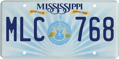 MS license plate MLC768