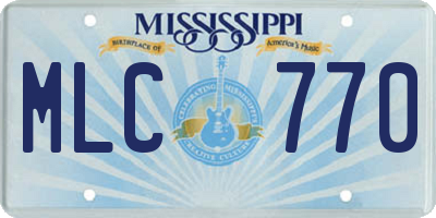 MS license plate MLC770