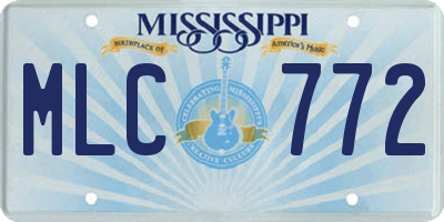 MS license plate MLC772