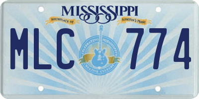 MS license plate MLC774