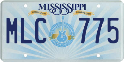 MS license plate MLC775