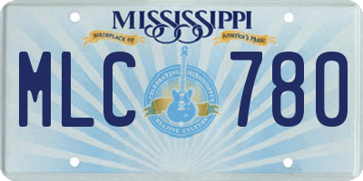 MS license plate MLC780