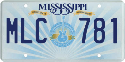 MS license plate MLC781
