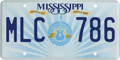 MS license plate MLC786