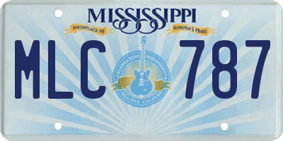 MS license plate MLC787