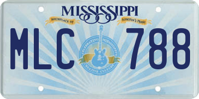 MS license plate MLC788