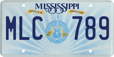 MS license plate MLC789