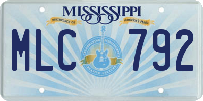 MS license plate MLC792