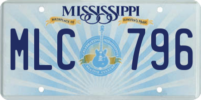 MS license plate MLC796